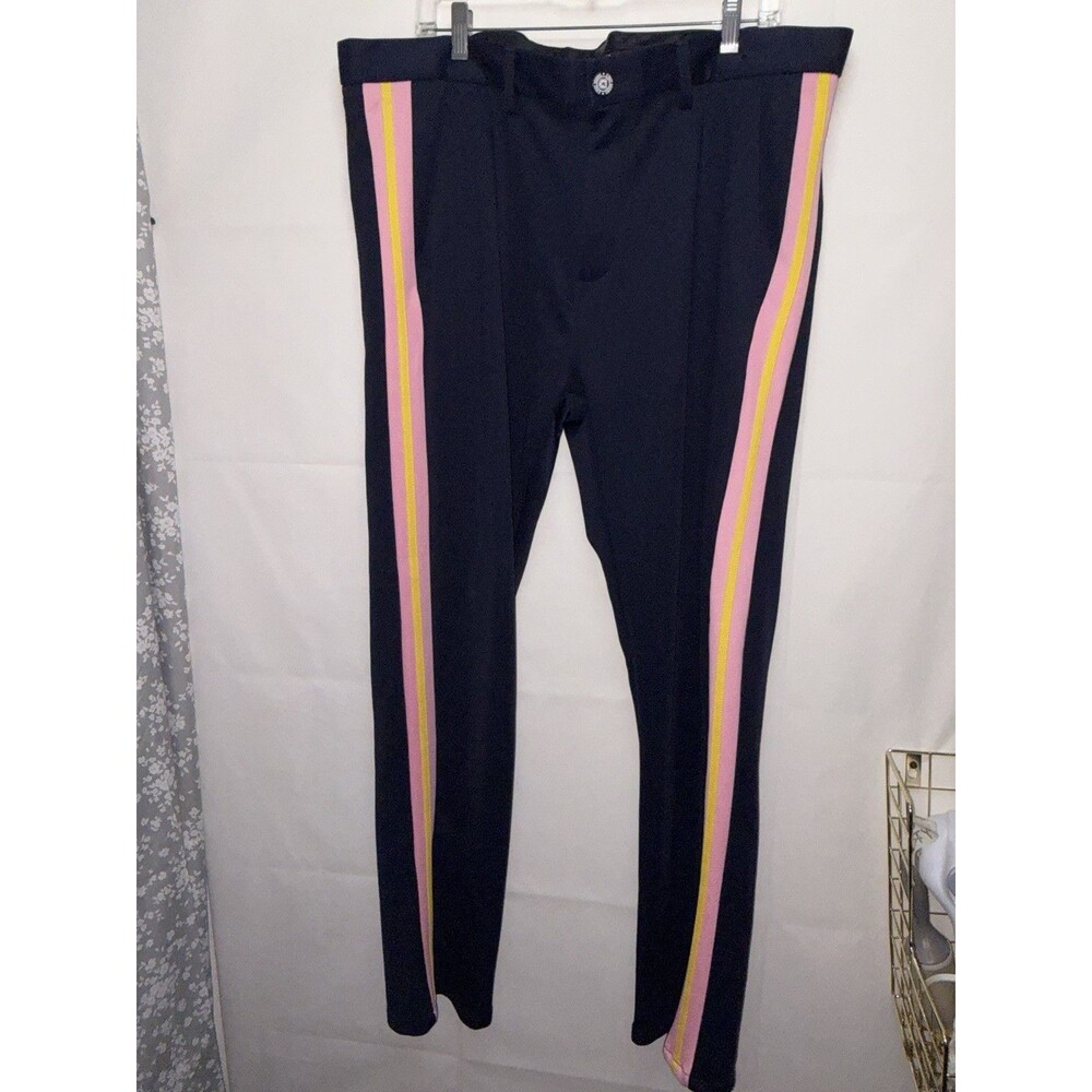 Stacy Adams Dress Pants Women’s XXL Colorful Stripe Black Pink Yellow